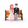 Mini Romantic Couple Bench Figurine Set