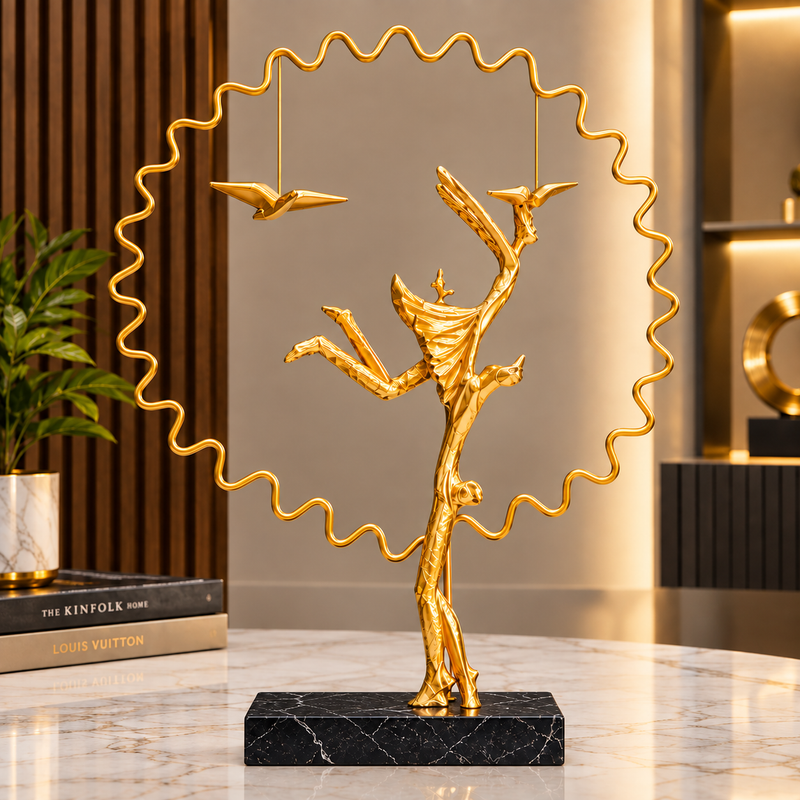 Metal Golden Couple Figurine