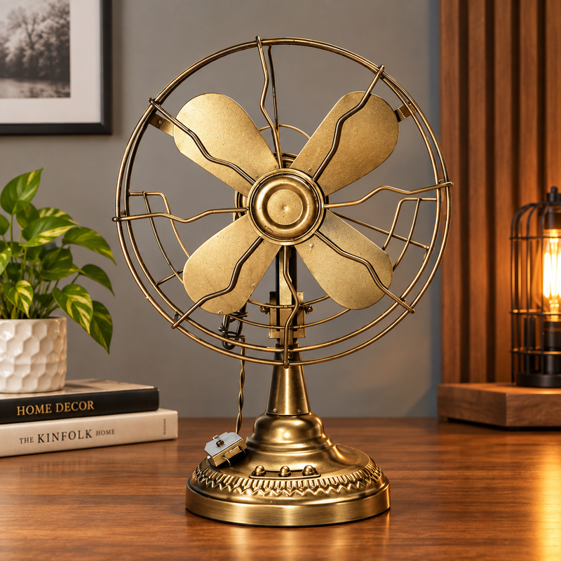 Vintage Wrought Iron Ornaments – Retro Fan Sculpture