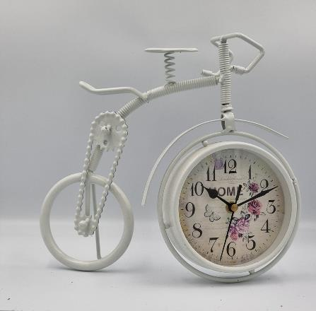 Vintage Style Bicycle Metal Clock – Black/White