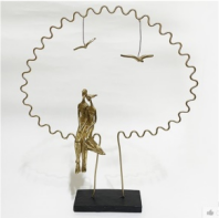 Metal Golden Couple Figurine