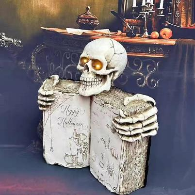 Halloween LED Spell Book with Scary Ghost