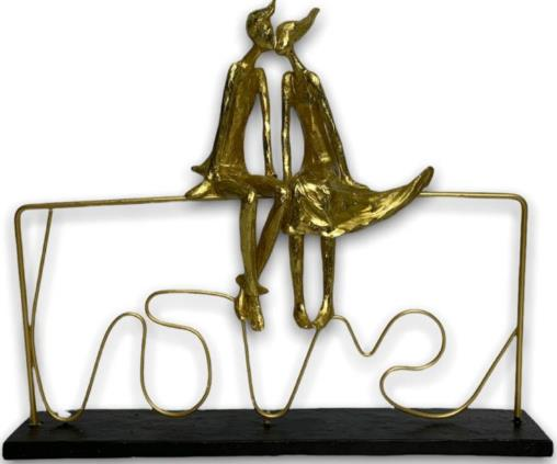 Metal Golden Love Couple Figurine