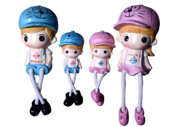 4pcs Family Hanging Legs Figurines – Mix Design