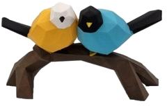 2pcs Nordic 3D Geometric Origami Sparrow Birds