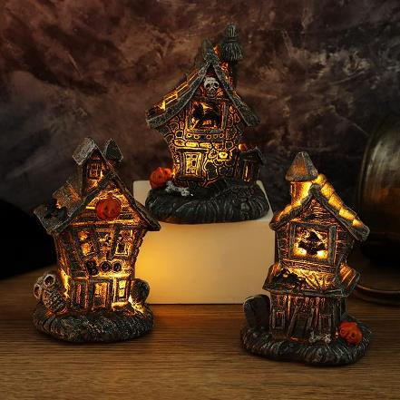 Resin Mini Halloween Haunted House Statue – 4.3 inch