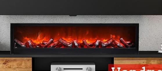 LED Electric Wall & Table Fireplace – Black