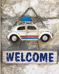 Hanging Welcome Vintage Car Ornament