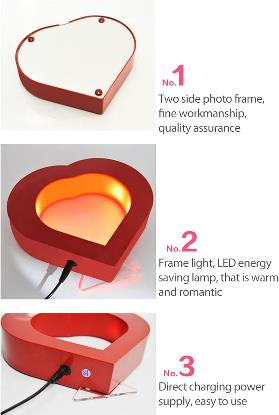 Red Heart-Shaped Floating Photo Frame – LED Magnetic Levitation