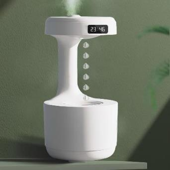 Anti-Gravity Humidifier – 800 ML with LED Clock Displa