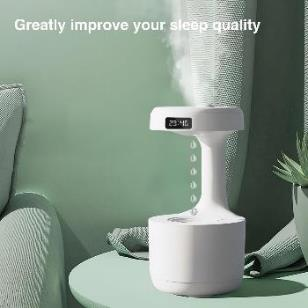 Anti-Gravity Humidifier – 800 ML with LED Clock Displa