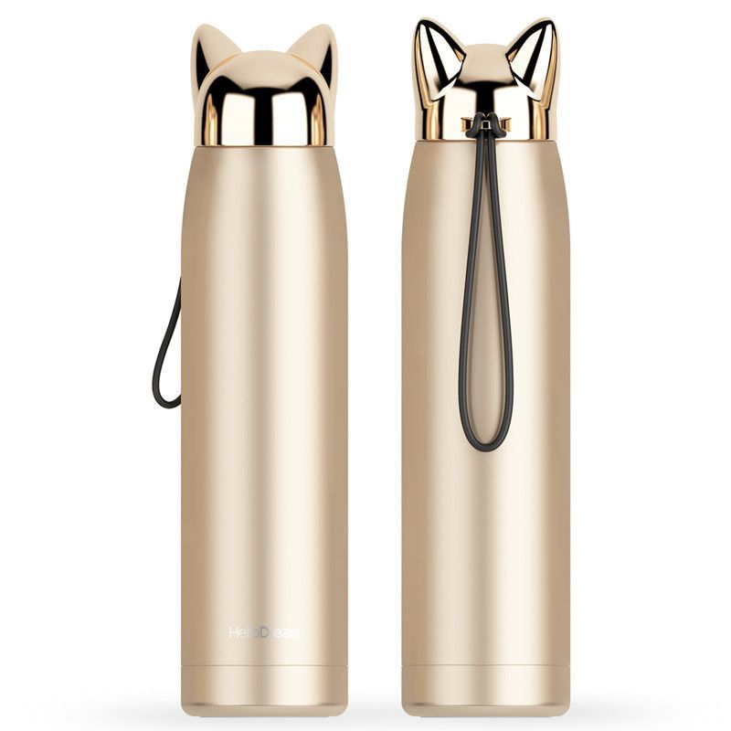 Cute Cat Ears Water Bottle – 320 ML