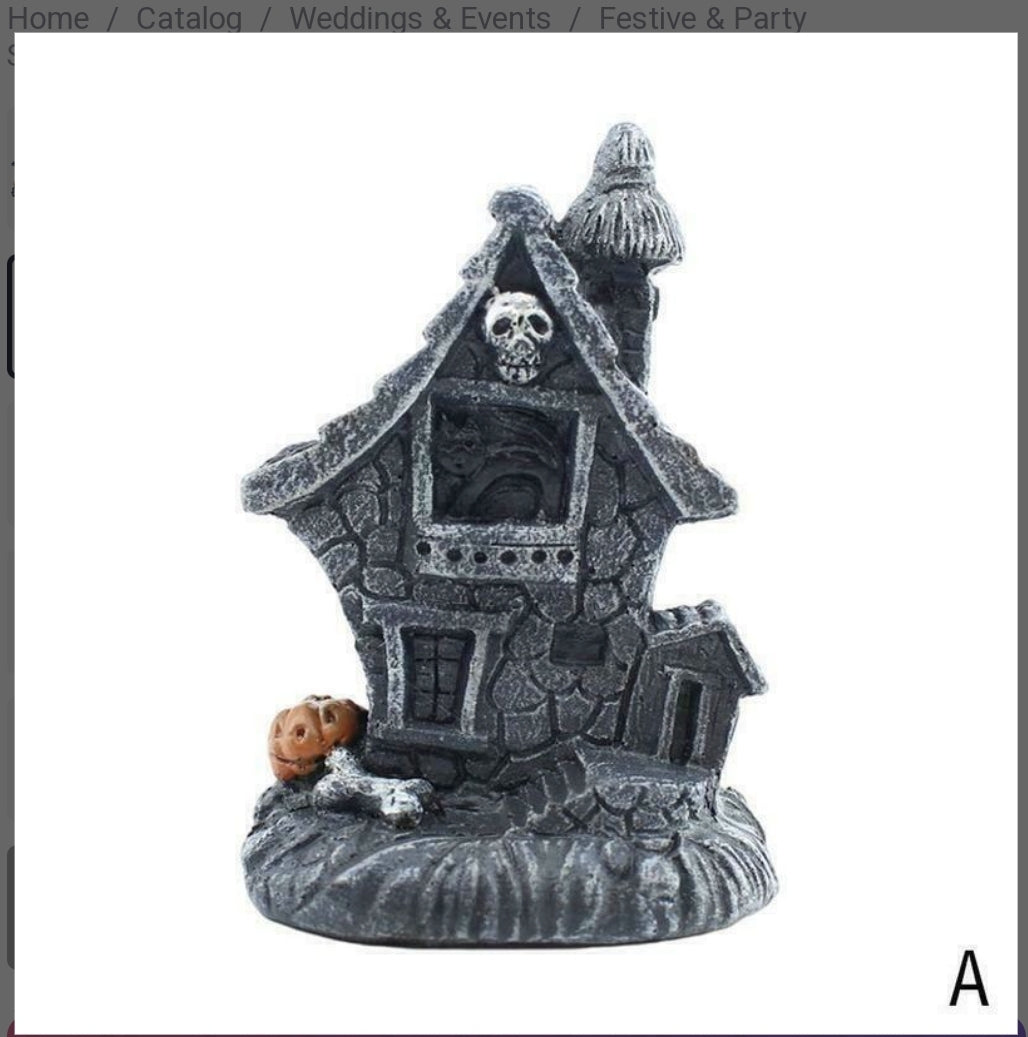 Resin Mini Halloween Haunted House Statue – 4.3 inch