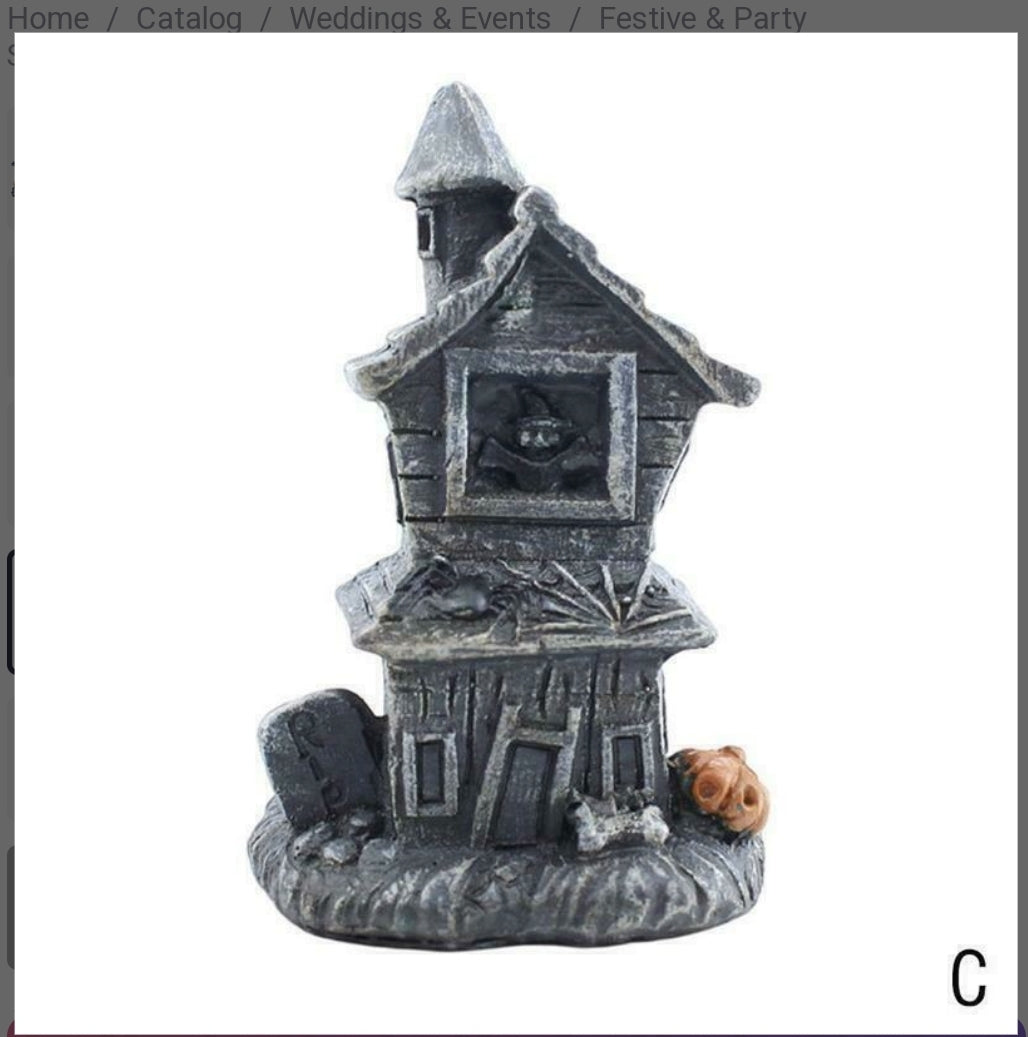 Resin Mini Halloween Haunted House Statue – 4.3 inch