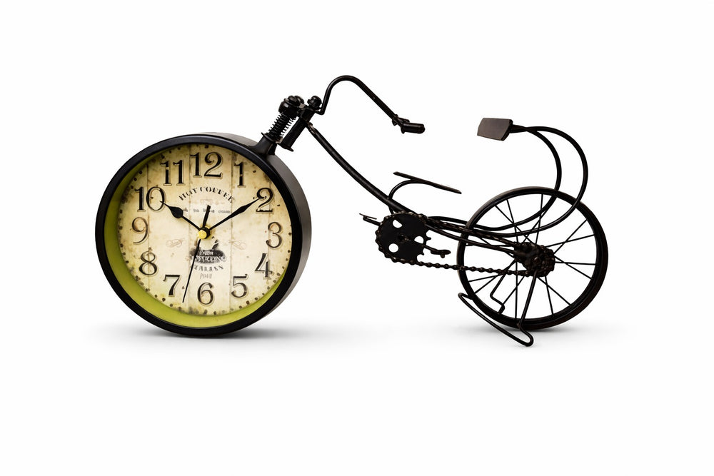 ساعة دراجة سوداء – ساعة مكتبية إبداعية