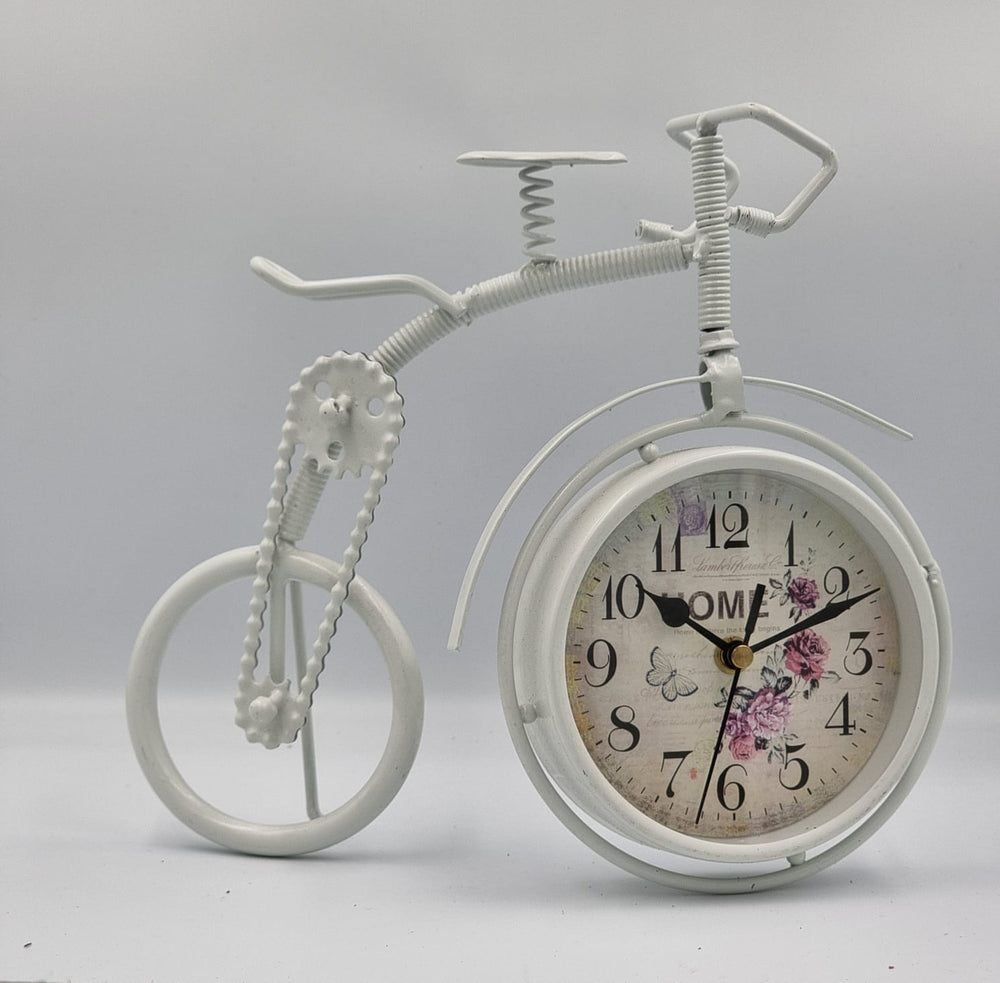 Vintage Style Bicycle Metal Clock – Black/White