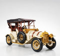 Handcrafted 1910s Vintage Metal Car Model – Cream & Gold Tabletop Decor for Living Room Shelf