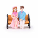 Mini Romantic Couple Bench Figurine Set