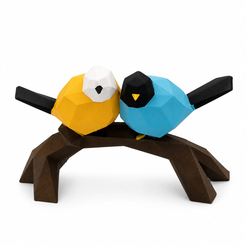 2pcs Nordic 3D Geometric Origami Sparrow Birds