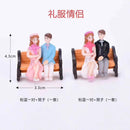 Mini Romantic Couple Bench Figurine Set