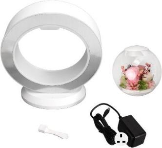 Magnetic Levitating, , O Shape Forever Flowers, 360 Degree Rotation, with LED Light Base for Home  Decor