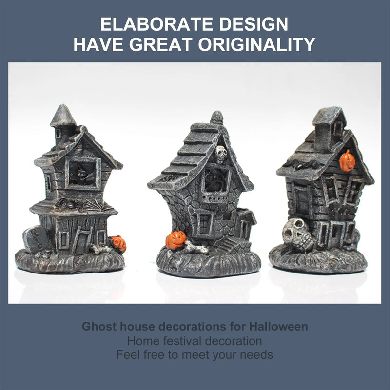 Resin Mini Halloween Haunted House Statue – 4.3 inch