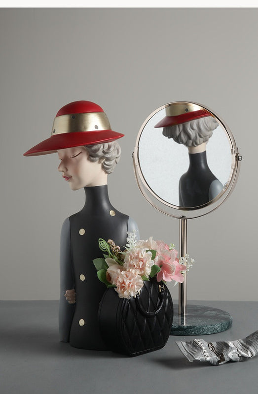 Nordic Cute Bow Girl Dry Flower Vase