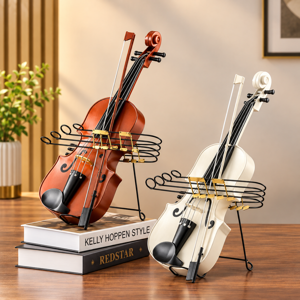 Retro Nostalgic Violin Décor – Musical Instrument Ornament