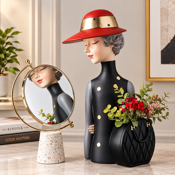 Nordic Cute Bow Girl Dry Flower Vase