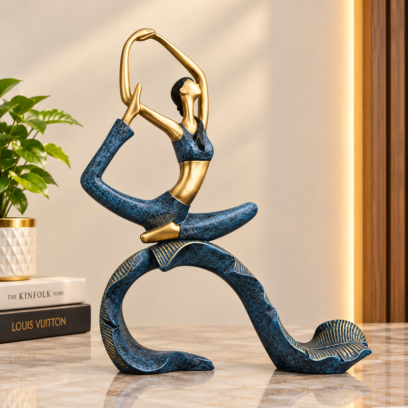 Resin Yoga Figure Sculpture