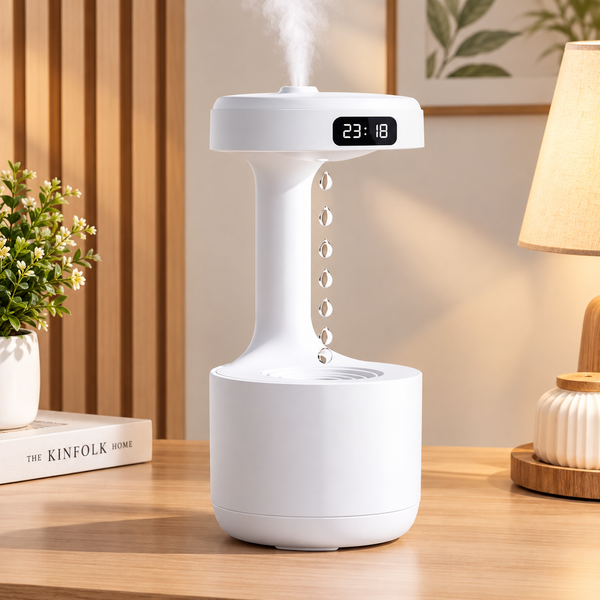Anti-Gravity Humidifier – 800 ML with LED Clock Display