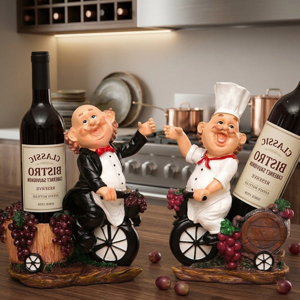 Wine Lovers Chef Bicycle Statue