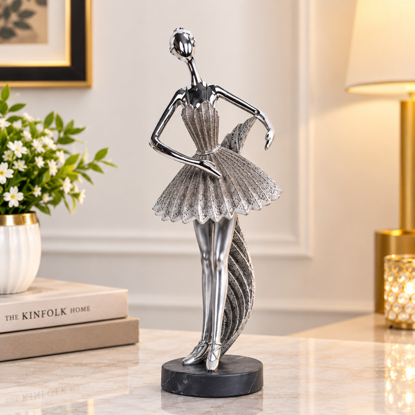 Elegant Silver Ballerina Figurine