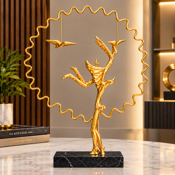 Metal Golden Couple Figurine