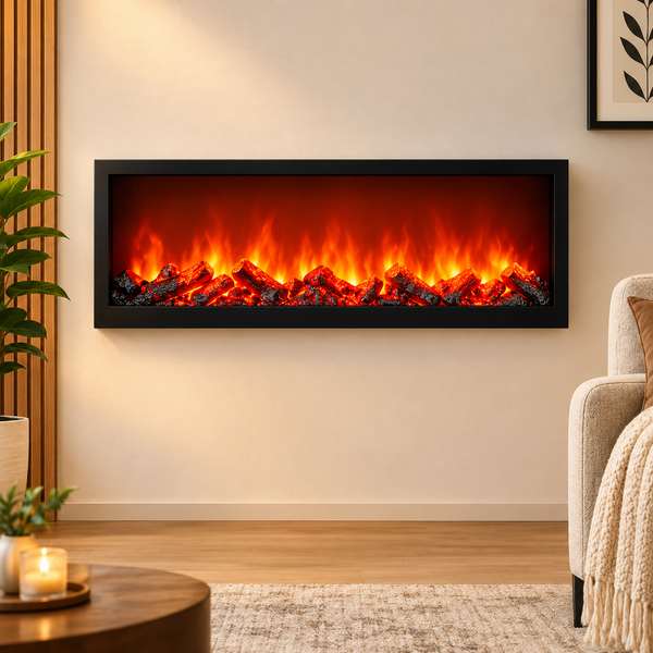 LED Electric Wall & Table Fireplace – Black