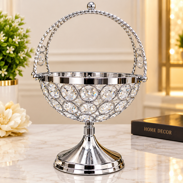 Elegant Crystal Serving & Display Basket